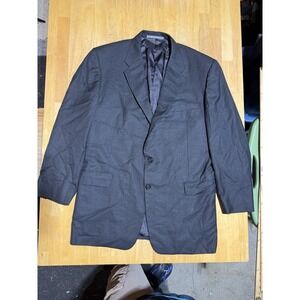 Hickey Freeman Loro Piana Super 130s Wool Suit Jacket 46R USA Ventless